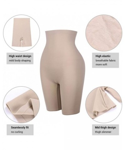 Women's High/Low Waist Shaper Panties Tummy Control Thigh Slimmer Shapewear Slips for Under Dresses - Beige 3 - CX18XZXTR6X $...