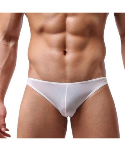 Mens Underwear Thong Briefs Sexy Fashionable Pure Lace Sexy Underwear - White - CI18SLGS4A5 $16.70 Briefs