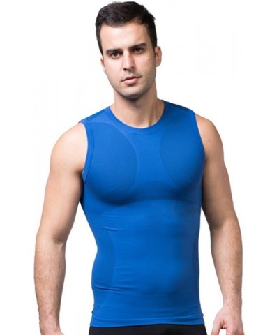 Men's Vest Sweat-Absorbent Quick-Drying Workout Clothes K8-SS-M05 - Blue - CA18QWSNG6M $36.04 Shapewear