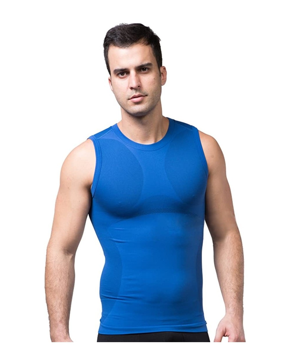 Men's Vest Sweat-Absorbent Quick-Drying Workout Clothes K8-SS-M05 - Blue - CA18QWSNG6M $36.04 Shapewear