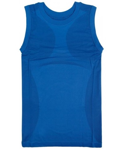 Men's Vest Sweat-Absorbent Quick-Drying Workout Clothes K8-SS-M05 - Blue - CA18QWSNG6M $36.04 Shapewear