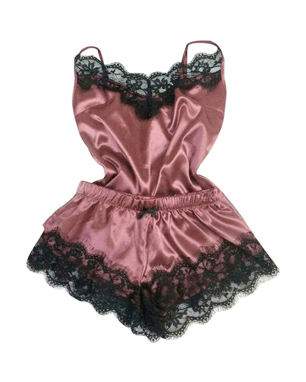 Fashion Women's Sexy Lace Underwear Temptation Babydoll Lingerie Pajamas - Hotpink - CQ193G0C7Q3 $14.71 Baby Dolls & Chemises