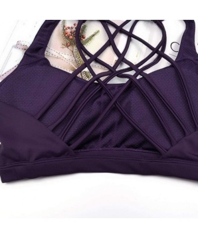 Lingerie for Women Sexy Sports Underwear Bra Without Traces No Steel Pure Color Bra Multicolor to Choose - Purple - C118YC8U0...