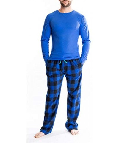 Men's Extreme Comfort Super Soft Holiday Thermal + Lounge Pant Sleep Set - Royal Blue - CD1872YR9Z4 $33.68 Sleep Sets