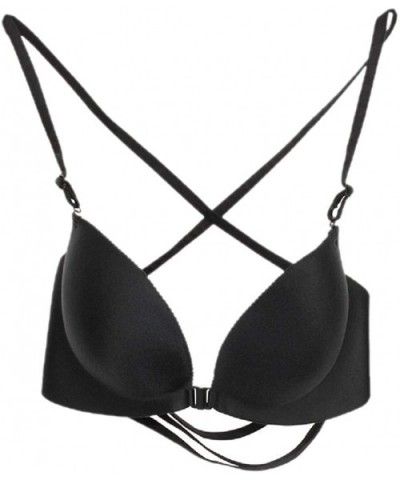 Women's Detail Strap Comfort Lace Up Plush Soft Push-up Strap Bra - 4 - C618AE6Y3LA $37.23 Bras