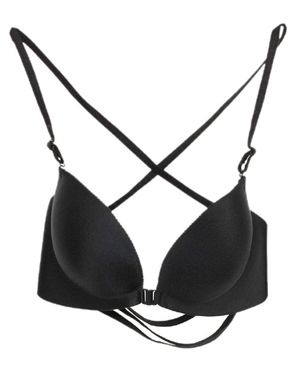 Women's Detail Strap Comfort Lace Up Plush Soft Push-up Strap Bra - 4 - C618AE6Y3LA $37.23 Bras