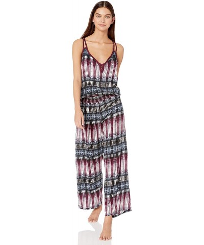 Women's Sleeveless Racerback Long Romper Onesie Pajama Pj - Night Sky Stripe - C218CHG0024 $47.51 Sets