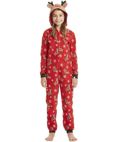 Christmas Matching Family Pajamas Set Santa's Deer Sleepwear Jumpsuit Hoodies - Kids - C11889I608S $30.89 Sets