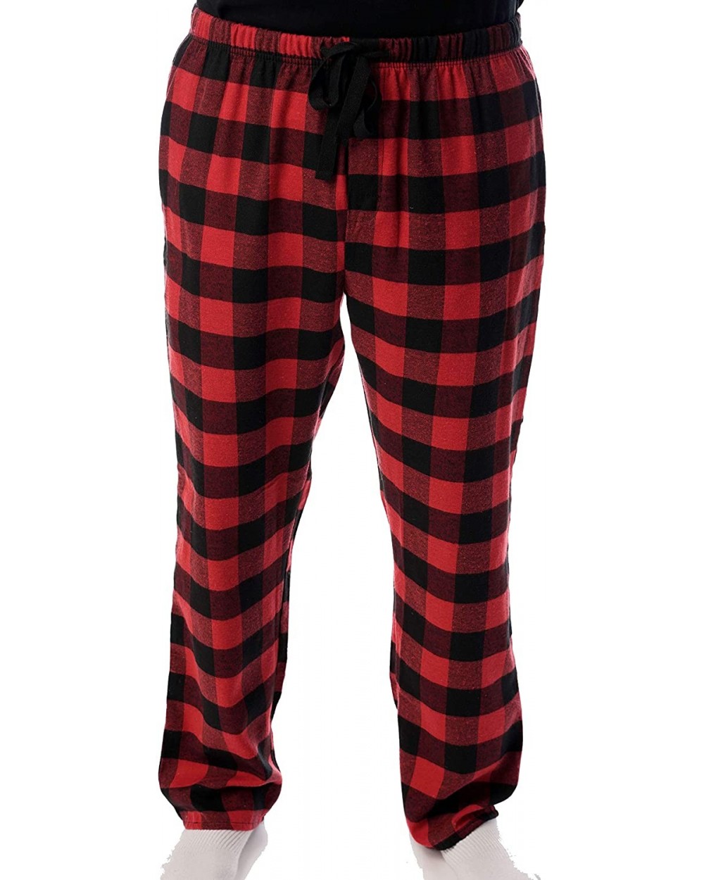 Men's Flannel Pajamas - Plaid Pajama Pants for Men - Lounge & Sleep PJ Bottoms - Black / Red - Buffalo Plaid - CI18EEQDEKD $2...