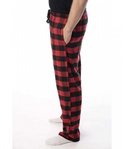 Men's Flannel Pajamas - Plaid Pajama Pants for Men - Lounge & Sleep PJ Bottoms - Black / Red - Buffalo Plaid - CI18EEQDEKD $2...