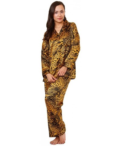 Women's Classic Animal Print Pajama Sets - Gold & Black Animal - C311DGWOZ39 $25.12 Sets