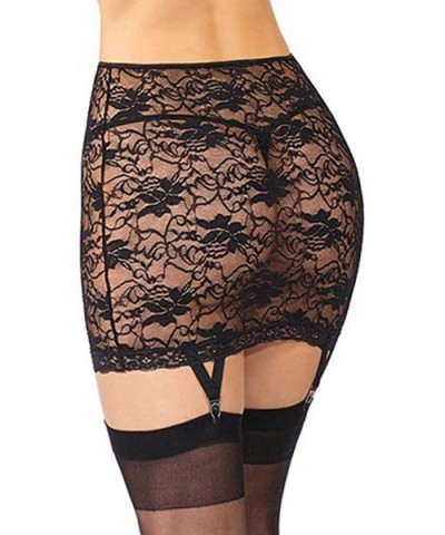 C3328 Women's Skirt in Lace Black - Black - CF11PO3DW4V $14.03 Garters & Garter Belts