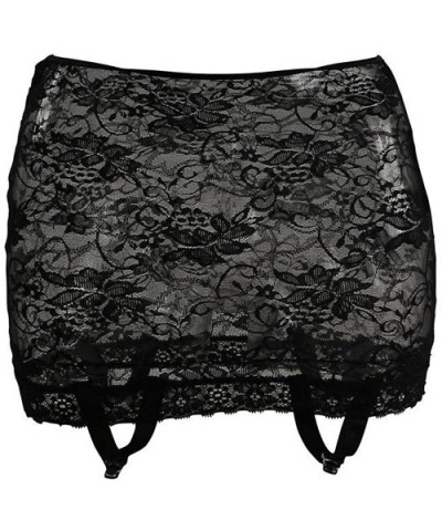 C3328 Women's Skirt in Lace Black - Black - CF11PO3DW4V $14.03 Garters & Garter Belts