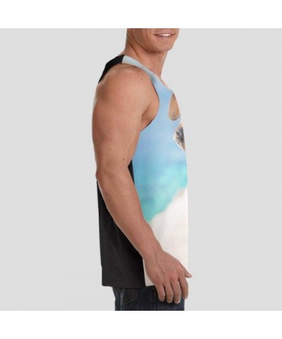 Men's Soft Tank Tops Novelty 3D Printed Gym Workout Athletic Undershirt - Special Design Dachshund Dog - CP19DE923S2 $32.64 U...