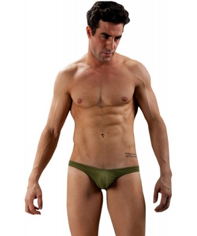 Men's Sexy Pouch G-String Underwear Sexy Low Rise Bulge Thong Underwear - Army Green - C618TA505EC $15.79 Briefs