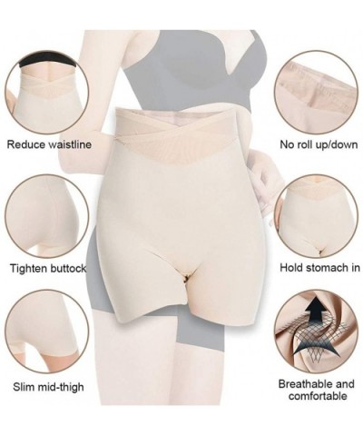 Shapewear Shorts for Women Tummy Control- Thigh Slimmer Hi-Wasit Shaper - Nude 6 Women's Smoothing Slip Shorts - CX18AC2MI3C ...