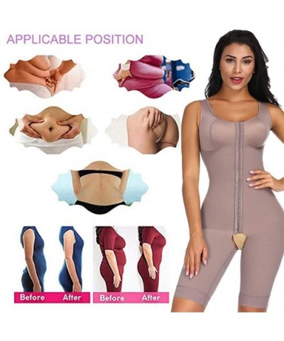 Womens Body Shaper Butt Lifter Tummy Control Shapewear High Waist Crotchless Slimming Bodysuit with Hook - Brown - CG18XU7YO8...