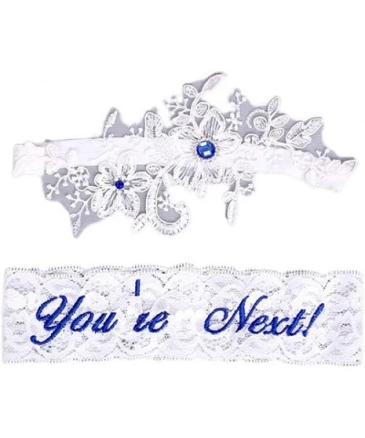 2019 Sexy Lace Wedding Garters for Bride Party Prom Garter Set 2 Pcs - 10-blue - CW18H9E5M8C $23.27 Garters & Garter Belts