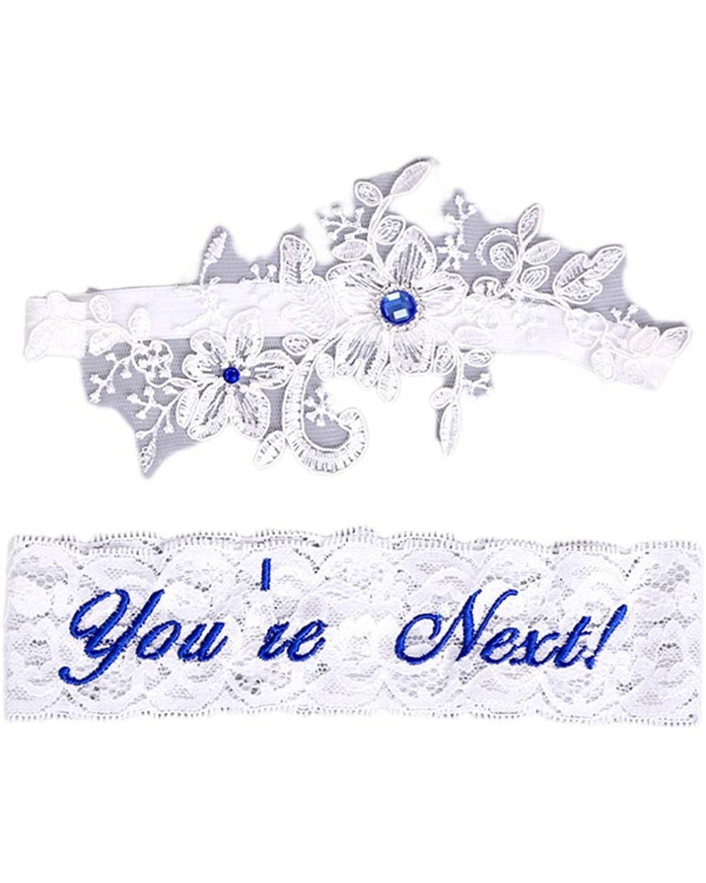 2019 Sexy Lace Wedding Garters for Bride Party Prom Garter Set 2 Pcs - 10-blue - CW18H9E5M8C $23.27 Garters & Garter Belts