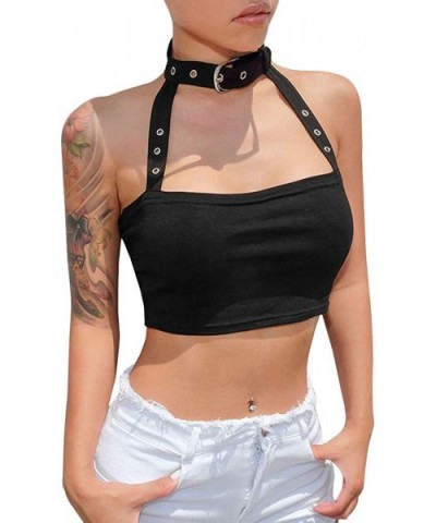 Women Sexy Spaghetti Strap Crop Tube Top Camisole Chest Wrap Bandeau for Party Club - Black1 - CL18NM4CXG4 $13.65 Camisoles &...