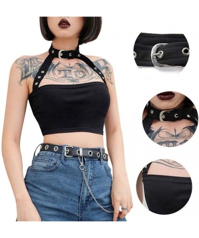 Women Sexy Spaghetti Strap Crop Tube Top Camisole Chest Wrap Bandeau for Party Club - Black1 - CL18NM4CXG4 $13.65 Camisoles &...