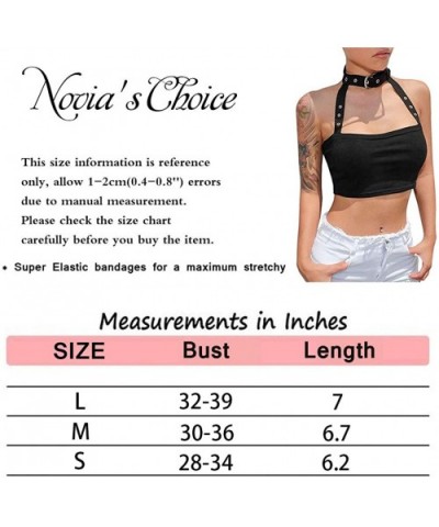 Women Sexy Spaghetti Strap Crop Tube Top Camisole Chest Wrap Bandeau for Party Club - Black1 - CL18NM4CXG4 $13.65 Camisoles &...