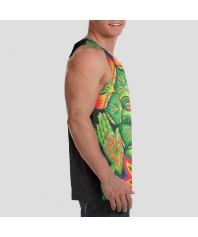 Men's Fashion Sleeveless Shirt- Summer Tank Tops- Athletic Undershirt - Third Eye Cannabis Leaf Weed Marijuana - CR19D8DA4AC ...