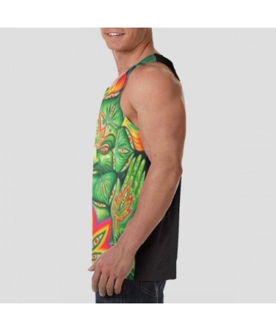 Men's Fashion Sleeveless Shirt- Summer Tank Tops- Athletic Undershirt - Third Eye Cannabis Leaf Weed Marijuana - CR19D8DA4AC ...