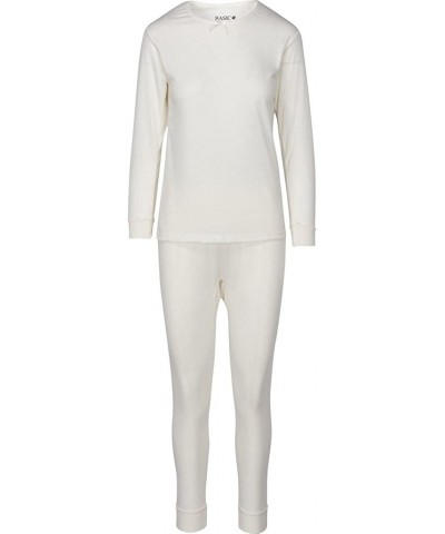 Women's Long John Thermal Underwear Set - Ivory - C512NYAA9TU $24.00 Thermal Underwear