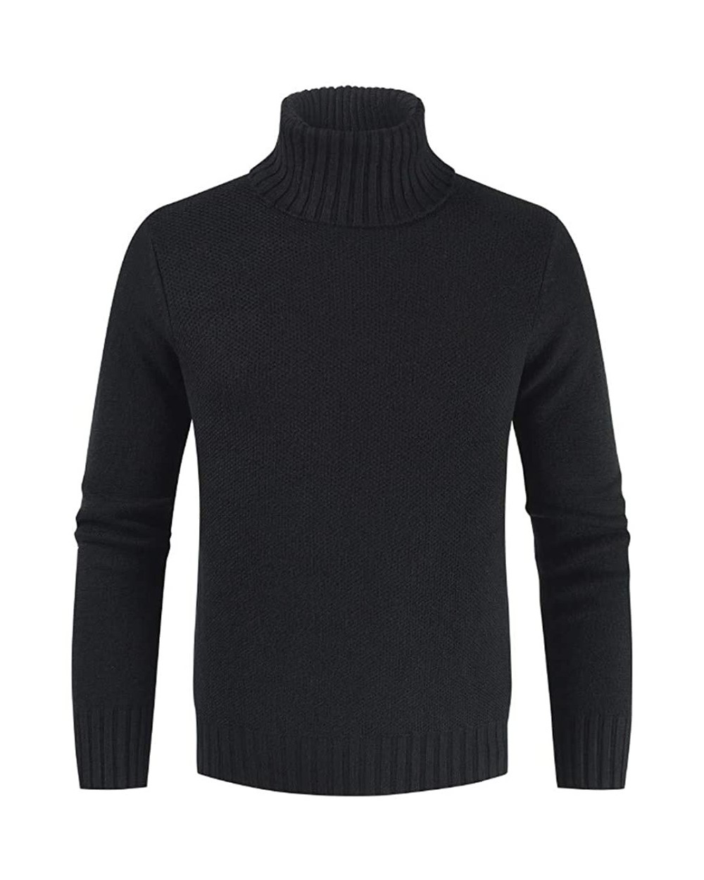 Men's Casual Slim Fit Basic Tops Knitted Thermal Turtleneck Pullover Sweater M-XXXL - Black - C3194Z3OGH2 $43.83 Thermal Unde...