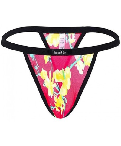 Men's Colorful Mesh Translucent Low Waist U Convex Thongs Traceless Briefs - Color04 - CI199XXD0NW $18.30 G-Strings & Thongs
