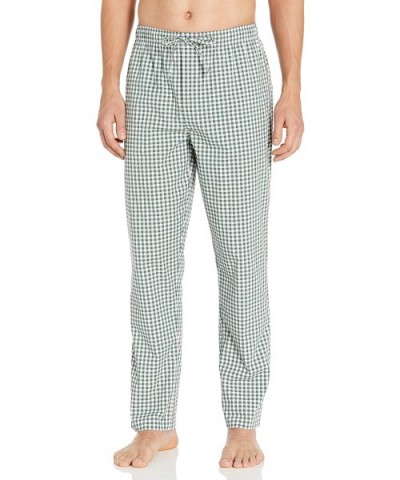 Men's Stretch Poplin Pajama Pant - Green Gingham - CV18SEL6D0O $33.58 Sleep Bottoms