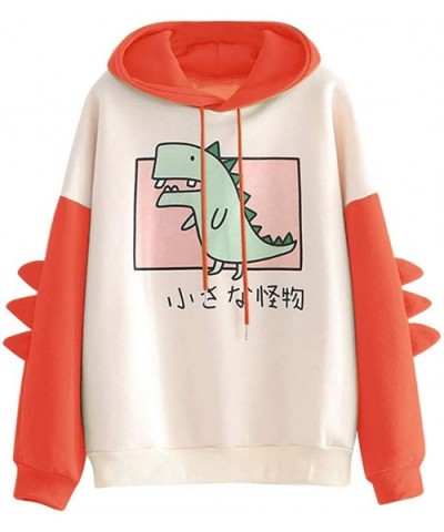 Teens Womens Animal Anime Cute Dinosaur Cosplay Cartoon Shirts Hoodie Hoody Top Sweater Jumper - Orange - C31942R7O6X $29.69 ...