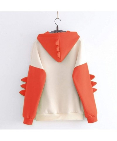 Teens Womens Animal Anime Cute Dinosaur Cosplay Cartoon Shirts Hoodie Hoody Top Sweater Jumper - Orange - C31942R7O6X $29.69 ...