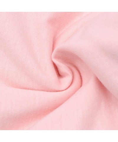 Loose Cotton Leisure Sleepwear Home Wear Round Collar Dress Short Sleeve Summer Homewear for Women Madam Lady Girl Pink - CK1...