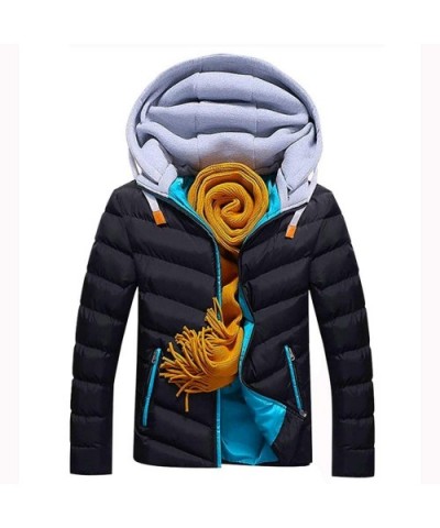 Down Jacket Men Boys Waterproof Casual Warm Hooded Winter Zipper Coat Outwear - B-blue - CC1932OISN0 $69.65 Thermal Underwear