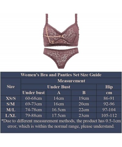 Lace Bra and Panty Set Bralette Set Wirefree Bra and Panty Sets Lace Lingerie Set for Women - Purple - CJ18QO5OX8Z $20.70 Bras