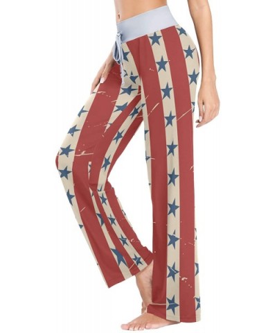 Puzzle Comfy Casual Loose Pajama Lounge Drawstring Pants Sleep Bottoms - American Flag - CA199L0CDHI $37.34 Bottoms