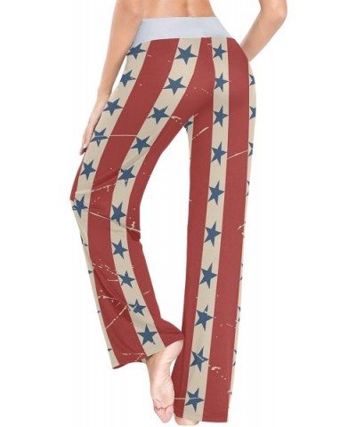 Puzzle Comfy Casual Loose Pajama Lounge Drawstring Pants Sleep Bottoms - American Flag - CA199L0CDHI $37.34 Bottoms