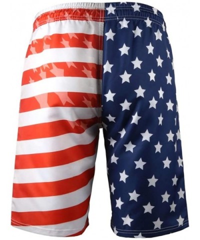 Short Pants Plus Size Men's 3D Printed Straight Shorts Beach Pants Independence Day - Multicolor - CX18RLNCTME $26.77 Thermal...