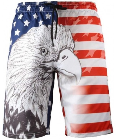 Short Pants Plus Size Men's 3D Printed Straight Shorts Beach Pants Independence Day - Multicolor - CX18RLNCTME $26.77 Thermal...