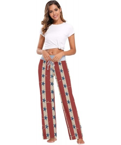 Puzzle Comfy Casual Loose Pajama Lounge Drawstring Pants Sleep Bottoms - American Flag - CA199L0CDHI $37.34 Bottoms