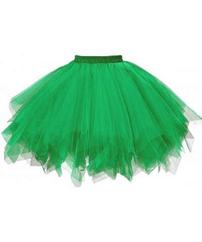 Women's 1950s Vintage Petticoats Bubble Tutu Dance Half Slip Skirt - Grass Green - C21885OMQ5N $32.71 Slips