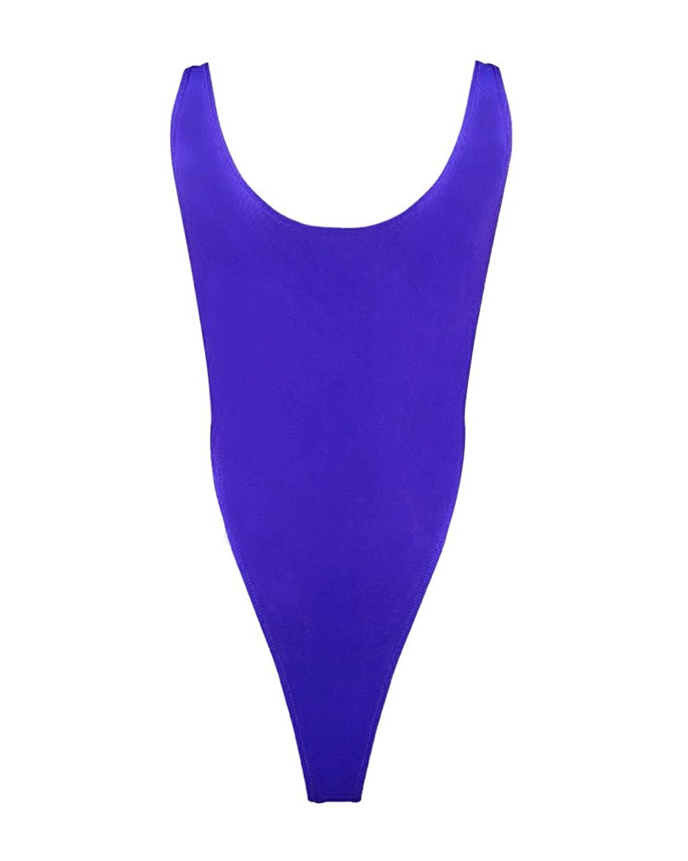 Women Cute Smooth High Cut Thong Leotard Stretchy Lingerie Bodysuit - Blue - CR12096L85R $29.49 Shapewear