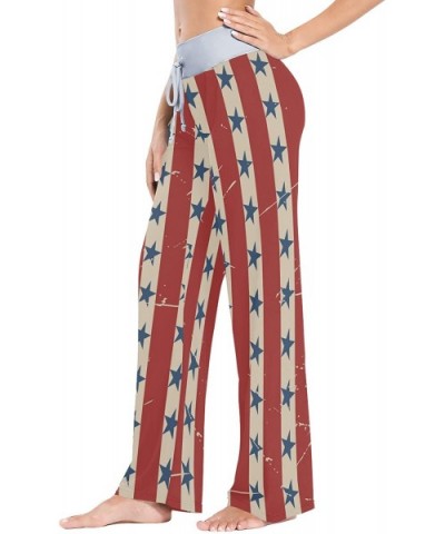 Puzzle Comfy Casual Loose Pajama Lounge Drawstring Pants Sleep Bottoms - American Flag - CA199L0CDHI $37.34 Bottoms