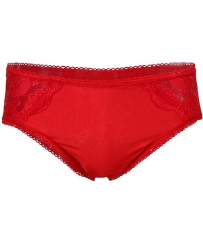 Men Lace Underwear Briefs Boys Bikini Underpants G-Strings Thongs Seamless - Red - CW198C0MWWX $13.99 G-Strings & Thongs