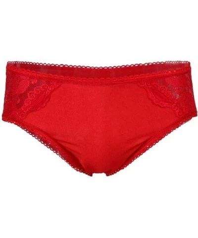 Men Lace Underwear Briefs Boys Bikini Underpants G-Strings Thongs Seamless - Red - CW198C0MWWX $13.99 G-Strings & Thongs