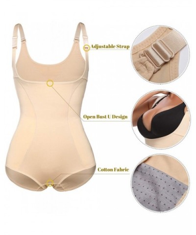 Seamless Bodysuit Shapewear for Women Tummy Control Body Shaper - Nude-0089 - C918U8NX392 $19.68 Shapewear