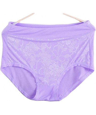 Women's 2XL Plus Size High-Rise Underwear Panties-3 Pack - Light Purple - CB12JESRAVB $14.43 Panties