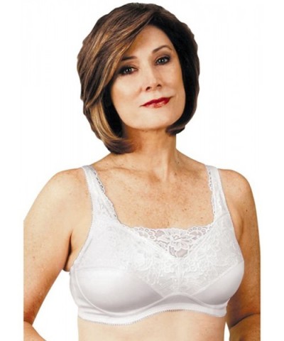 Post Mastectomy Romantic Camisole Bra - White - CV11L6BHTE9 $51.90 Bras